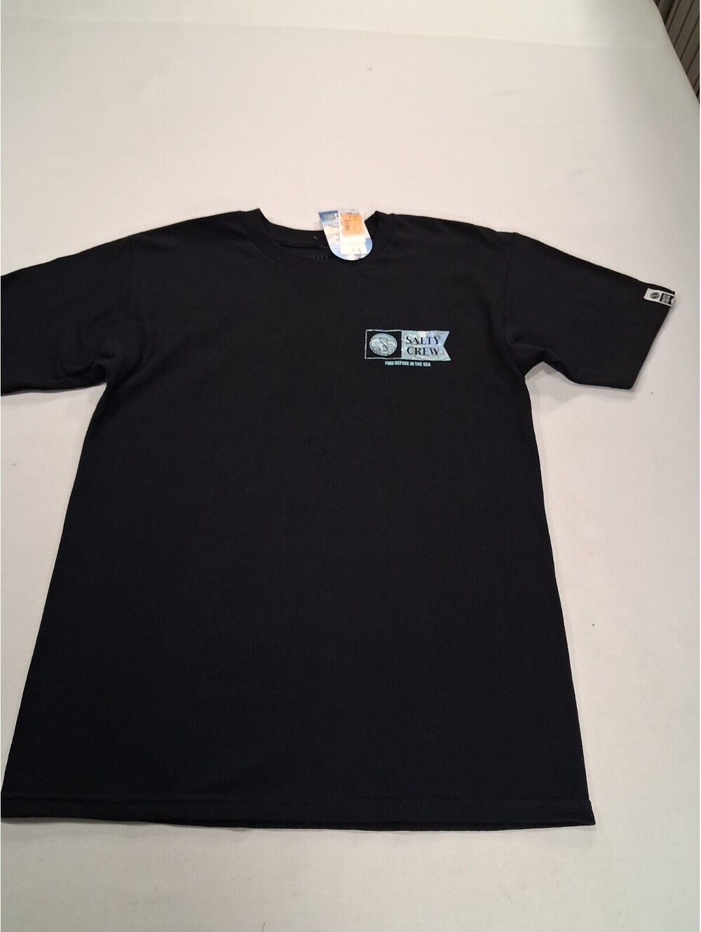 Salty Crew Find Refuge Men's Black Short Sleeve Cotton Graphic T-Shirt Size S